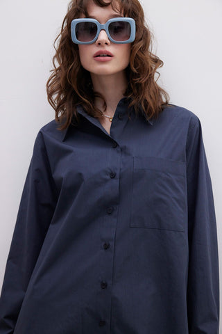 Premium Oversize Pocket Shirt Navy Blue