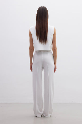 Natural Straight Pants Ecru