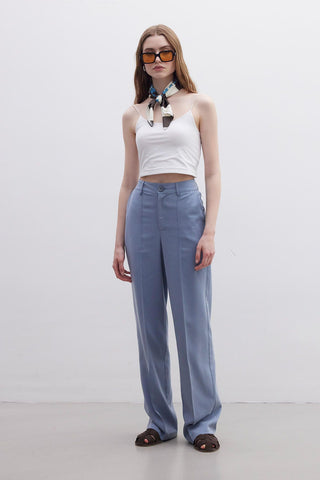 Natural Straight Pants Indigo