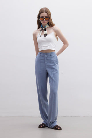 Natural Straight Pants Indigo