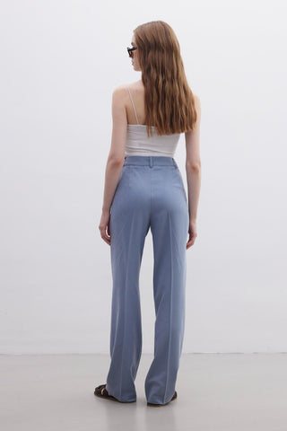 Natural Straight Pants Indigo