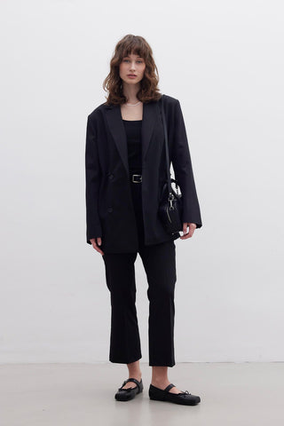 Drawstring Blazer Jacket Black