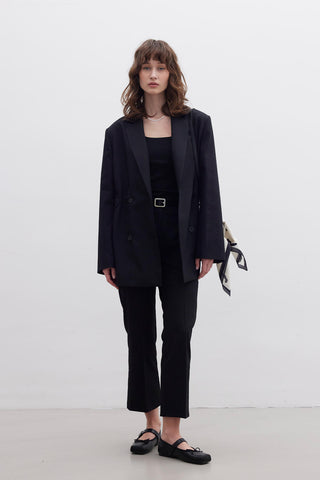 Belted Blazer Jacket Black