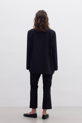 Tie-Waist Blazer Black