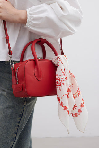 Patterned Cotton Scarf Red Paisley