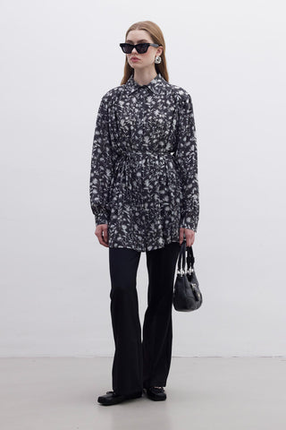 Viscose Retro Style Shirt Flower