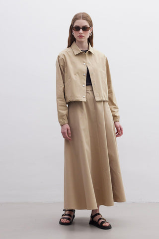 Collared Gabardine Jacket Camel