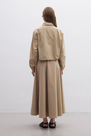 Collared Gabardine Jacket Camel