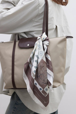 Desenli Saten Boyun Eşarp Antika