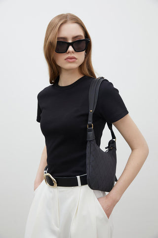 Alex Mini Baguette Bag Black