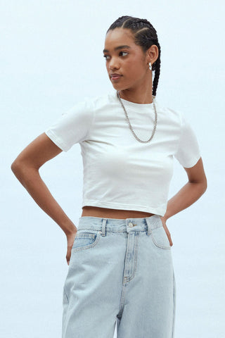 Cotton Crop T-Shirt Ecru