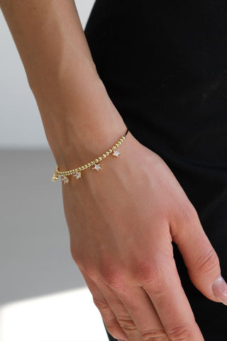 Star Charm Cuff Bracelet Light Yellow