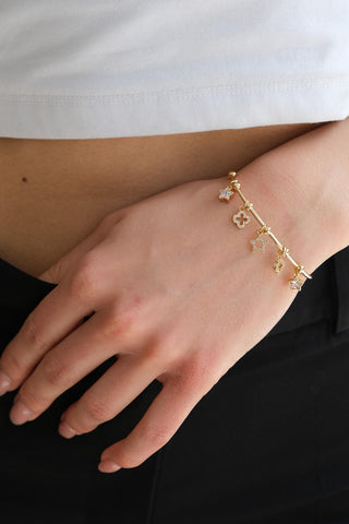 Tiny Charm Cuff Bracelet Light Yellow