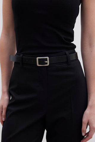 Metal Buckle Belt Patent Black