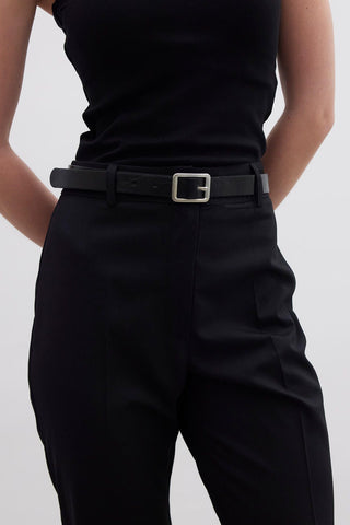 Metal Buckle Belt Patent Black