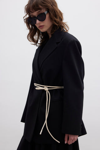 Dairesel Suni Deri Kemer Bej