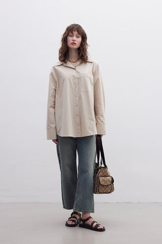 Premium Oversize Pocket Shirt Camel