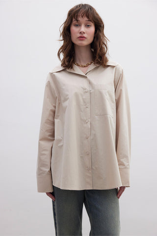 Premium Oversize Pocket Shirt Camel