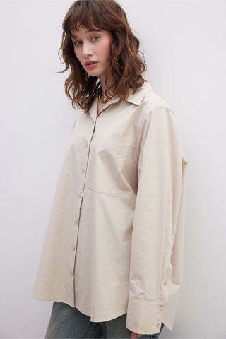 Premium Oversize Pocket Shirt Camel