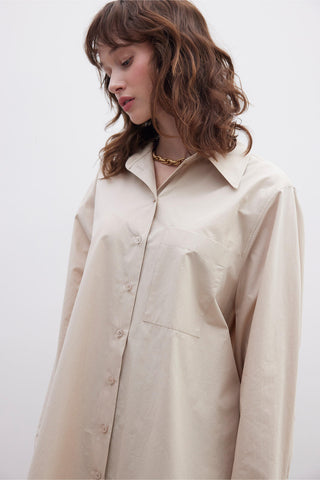 Premium Oversize Pocket Shirt Camel