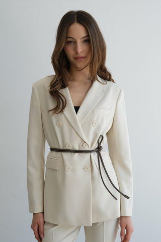 Circular Faux Leather Belt Dark Brown