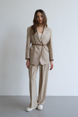 Circular Faux Leather Belt Camel