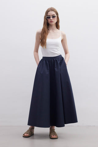 Ruffled Premium Skirt Navy Blue