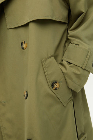 Double-Breasted Trench Coat With Buttons Khaki