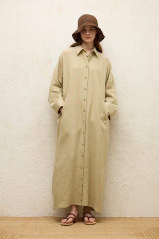 Linen Dress Sage Green