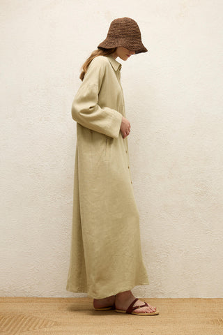 Linen Dress Sage Green