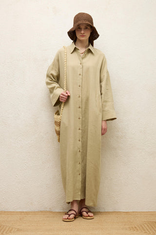 Linen Dress Sage Green