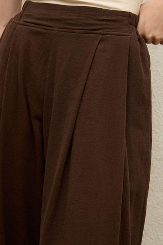 Cotton Palazzo Pants Brown