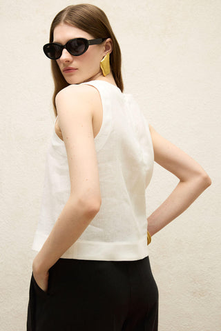 Linen Tank Top Ecru