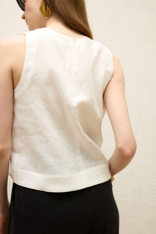 Linen Tank Top Ecru