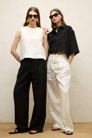 Linen Tank Top Ecru