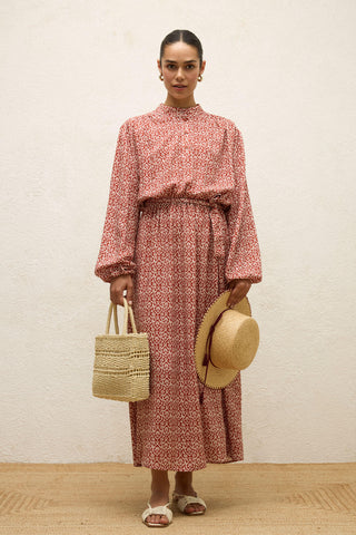 Viscose Patterned Dress Boho