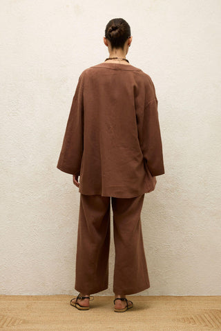 Linen Kimono Brown