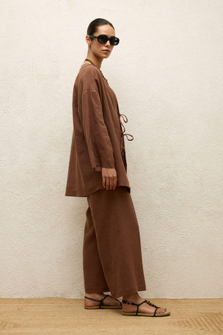 Linen Kimono Brown