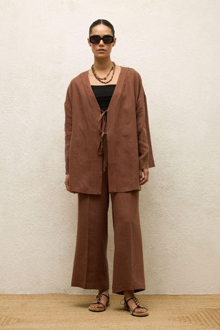 Linen Kimono Brown