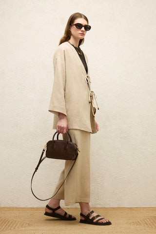 Düz Keten Pantolon Natural