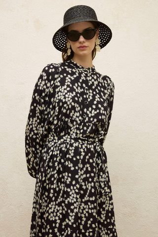 Viscose Balloon Sleeve Dress Chamomile