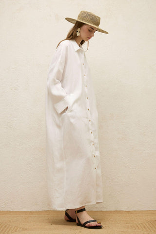 Linen Dress White