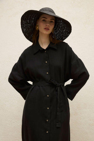 Linen Dress Black