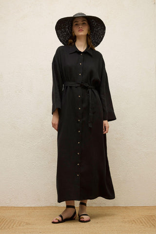 Linen Dress Black