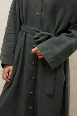 Linen Dress Green