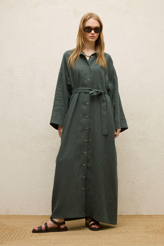 Linen Dress Green