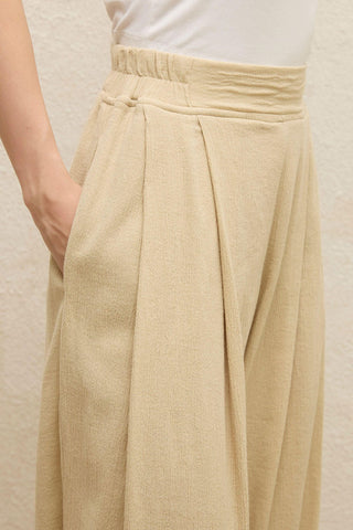 Cotton Palazzo Pants Beige