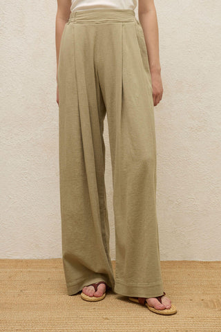 Cotton Palazzo Pants Sage