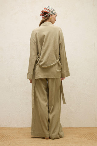 Cotton Belted Kimono Pistachio