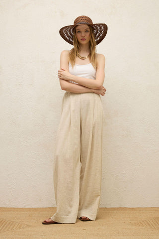 Cotton Palazzo Pants Natural